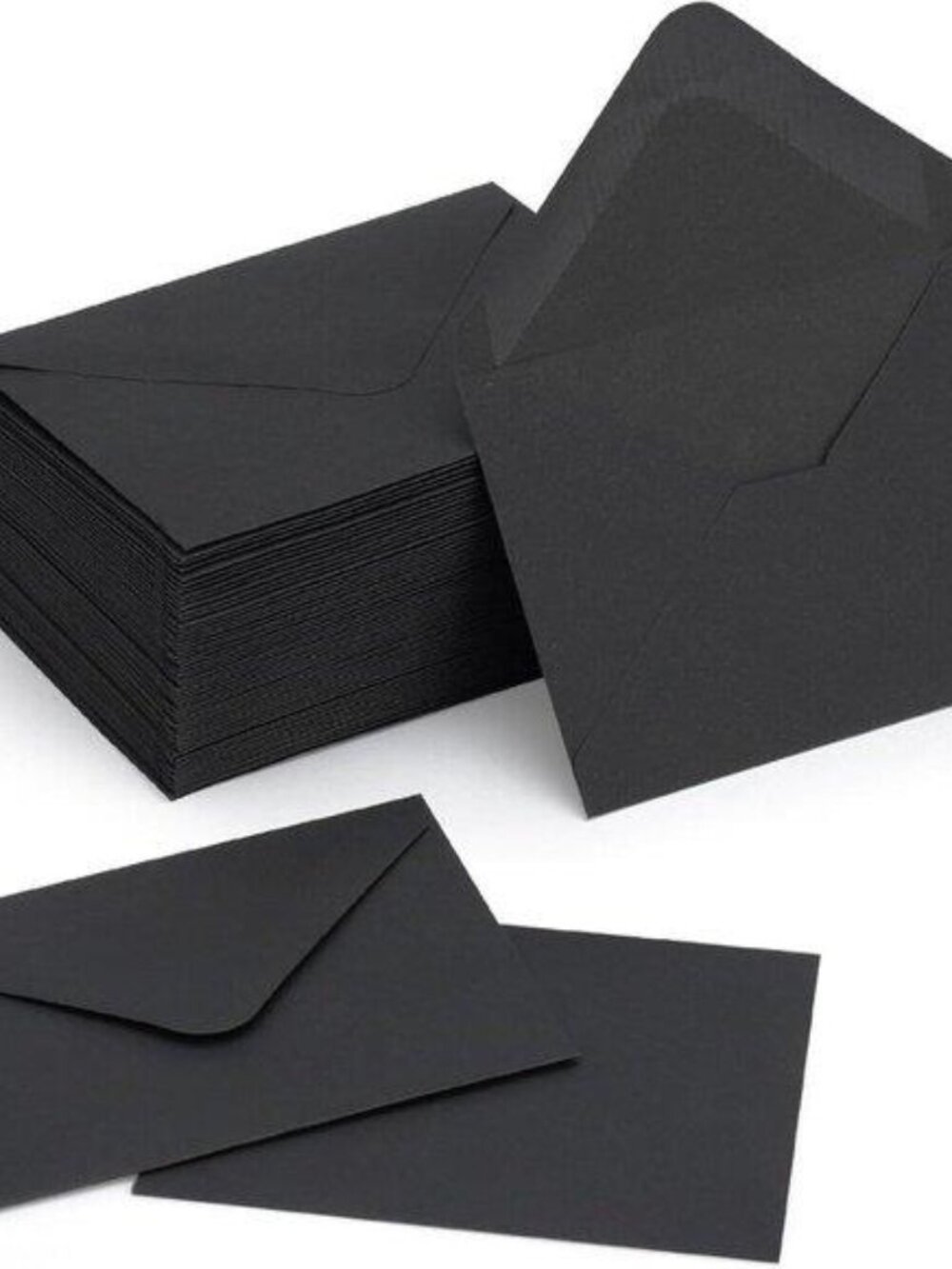 100 Pack 4 x 2.75" Mini Envelopes 120GSM Black Gift Card Envelopes Bulk Small Pa